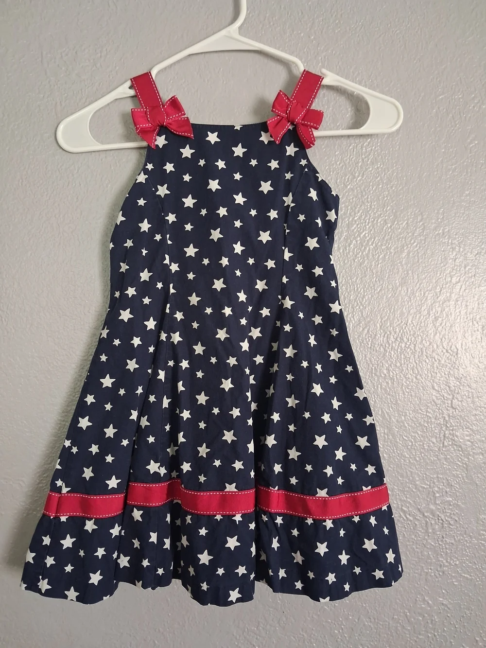 Gymboree Vintage Red White And Blue Star Ribon Bow Dress 5